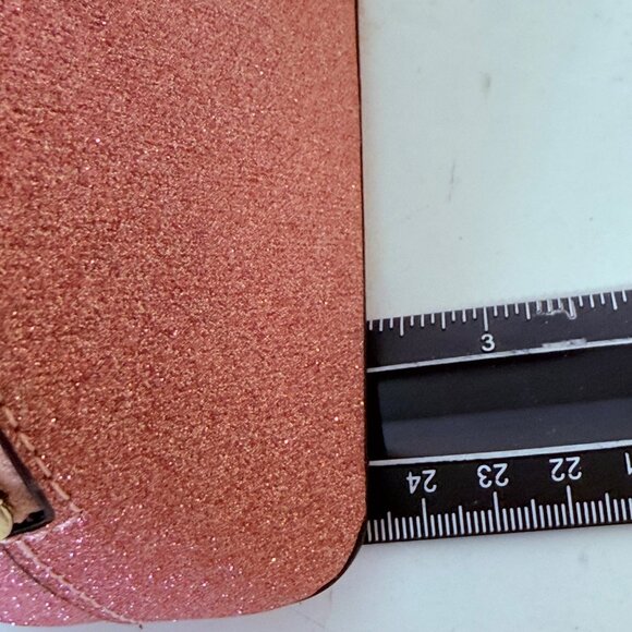 Kate Spade Mini Glitter Dome Cosmetic Bag Pink Zipper Closure Makeup Case - Picture 9 of 14